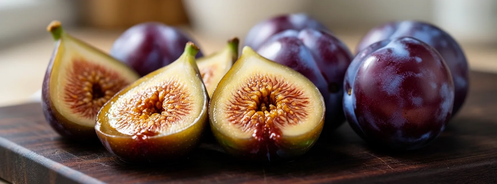 Higos y ciruelas frescas