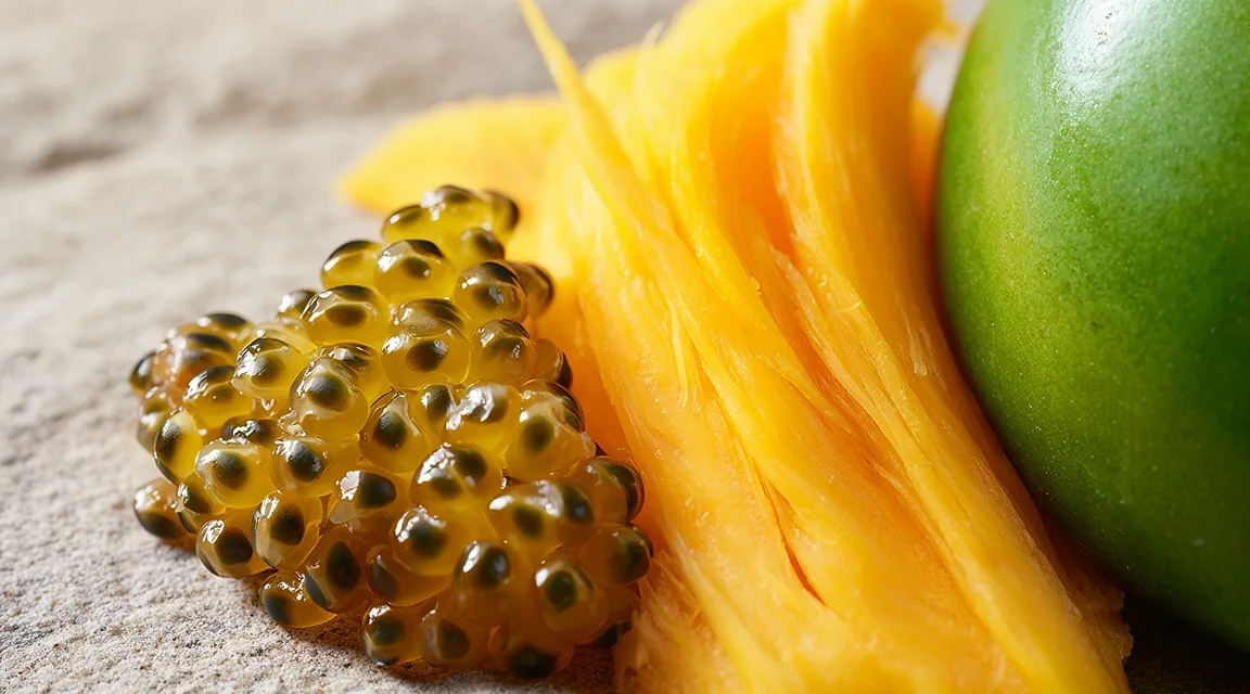 Texturas y fibras de frutas tropicales